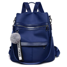Load image into Gallery viewer, 2019 new quality backpack waterproof anti-theft Oxford cloth simple college wind bag youth girl backpack gift hair ball pendant