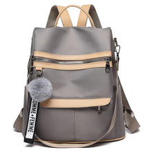 Load image into Gallery viewer, 2019 new quality backpack waterproof anti-theft Oxford cloth simple college wind bag youth girl backpack gift hair ball pendant